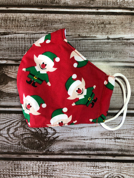 Elf face mask for kids 3-6 years old with pocket