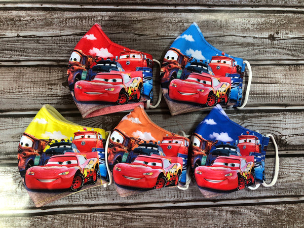 Cars 3 theme face masks for boys and girls 6-13 years old
