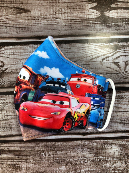 Cars 3 theme face masks for boys and girls 6-13 years old