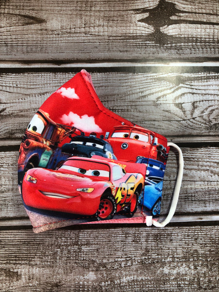 Cars 3 theme face masks for boys and girls 6-13 years old