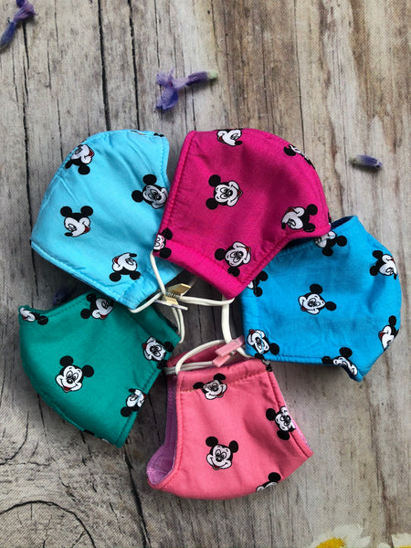 Mickey mouse woven cotton mask 4 ply for kids 3-5 years old