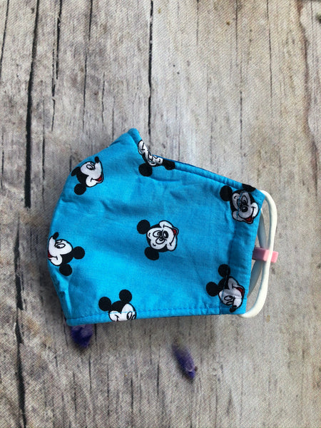 Mickey mouse woven cotton mask 4 ply for kids 3-5 years old
