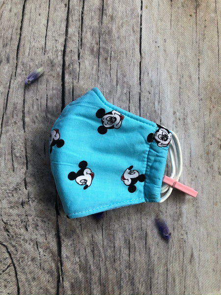 Mickey mouse woven cotton mask 4 ply for kids 3-5 years old