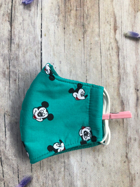 Mickey mouse woven cotton mask 4 ply for kids 3-5 years old