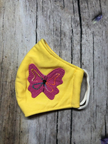 Solid color star, heart and hippo applique face mask for kids 2-5 years old