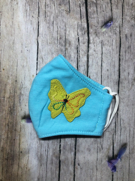 Solid color star, heart and hippo applique face mask for kids 2-5 years old