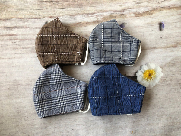 Variety of plaid face mask for boy 2-5 years old