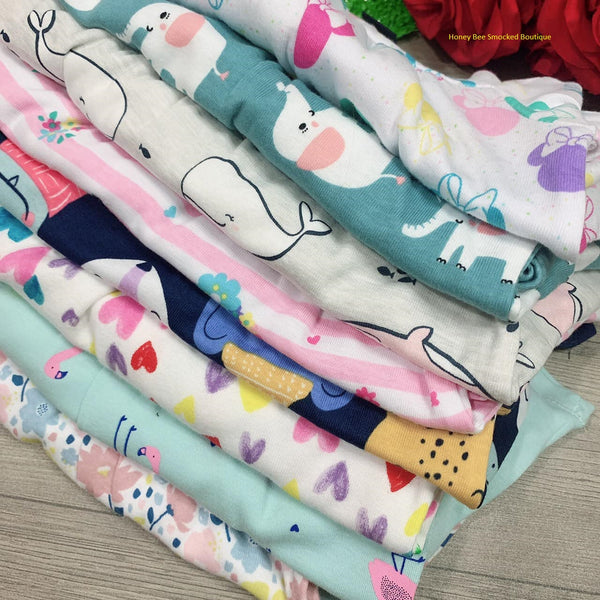 Dark navy blue animals faces knit cotton girls pajamas