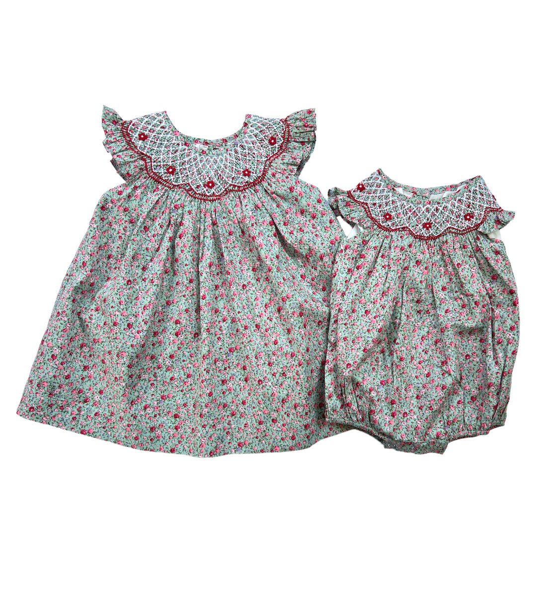 Rose Smocked Dress Blue | Lulu Bebe main image 0