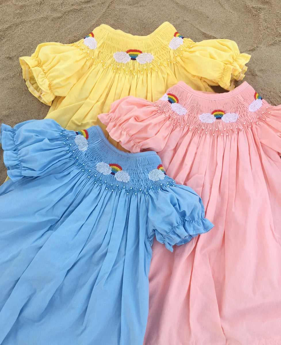 Rainbow smocked dress – Honey Bee Smocked Boutique