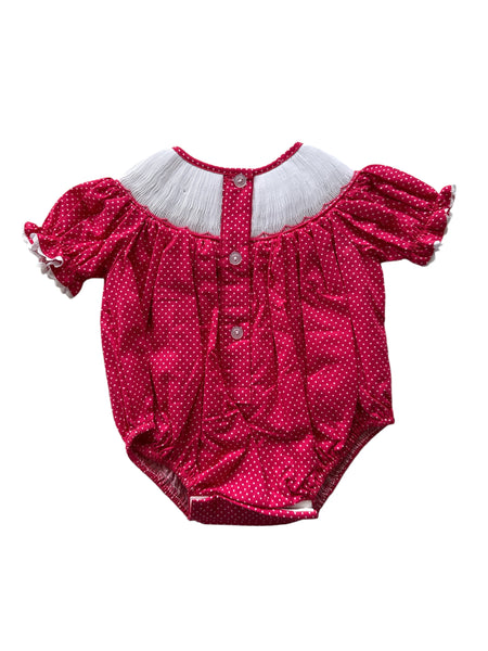 Pink ribbon smocked bubble