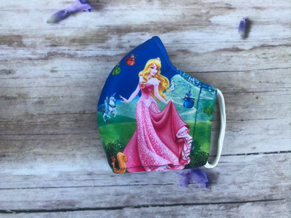 Princess Aurora face mask for kids 3-5 years old