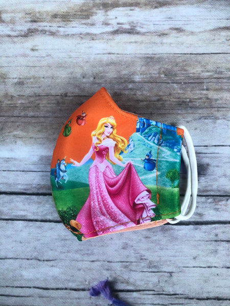 Princess Aurora face mask for kids 3-5 years old
