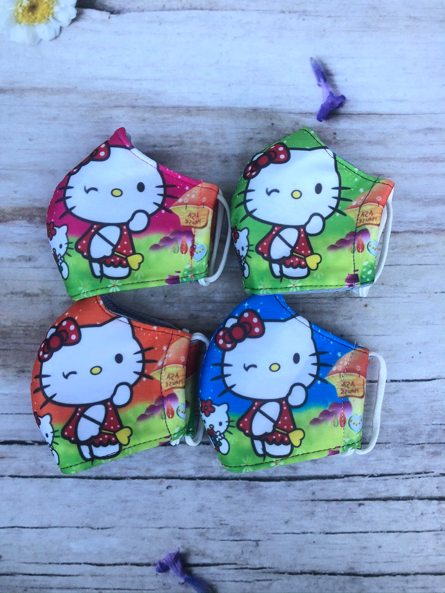 Assorted color of Hello Kitty face masks for 25 years old Honey Bee