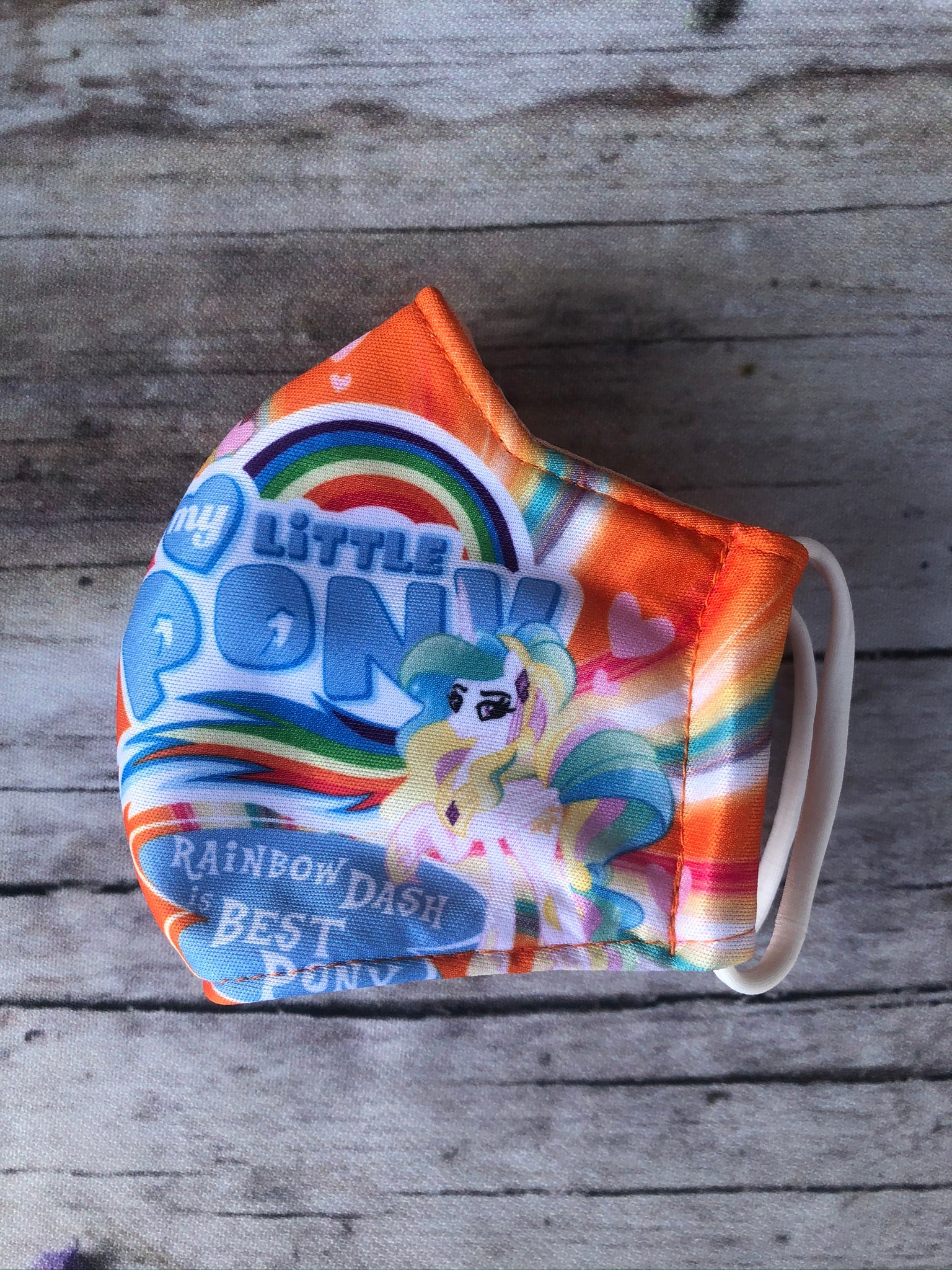 Little Pony Rainbow Dash face masks for girls 4-8 years old