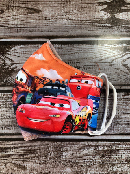 Cars 3 theme face masks for boys and girls 6-13 years old