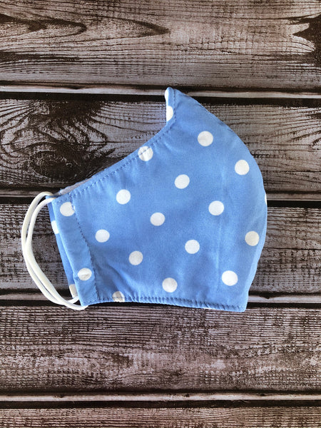 Polka dot cotton masks for women 4 ply with pocket