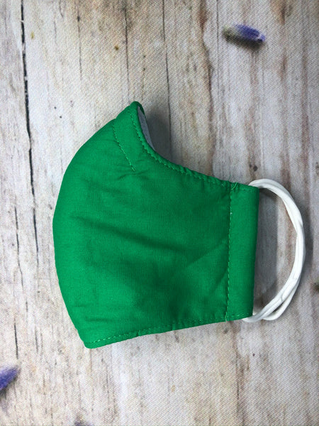 Solid cotton mask for kids 2-5 years old with pocket and nose wire