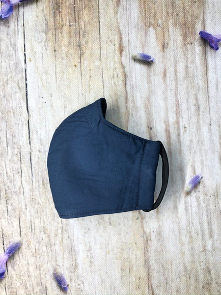 Solid cotton mask for kids 2-5 years old with pocket and nose wire