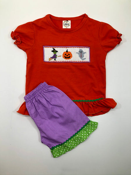Halloween girls T-shirt and shorts set