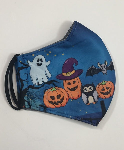 Blue trick or treat face mask for teen & small adult