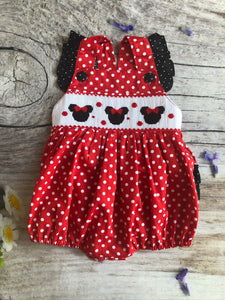 GIRL MOUSE SMOCKED CROSS BACK BUBBLE – Honey Bee Smocked Boutique