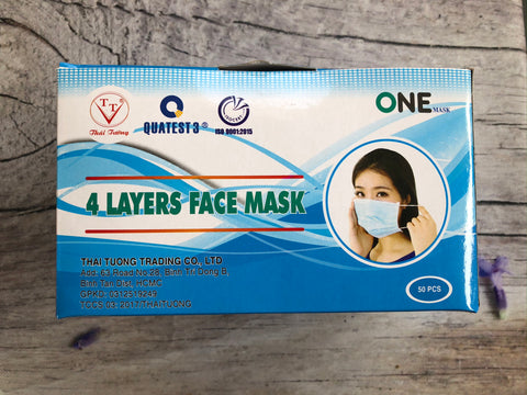 Disposable breathable 4 ply face mask