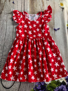 red white dress Red dress white stars – Honey Bee Smocked Boutique