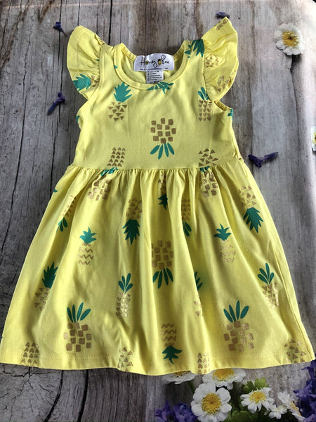 Pineapple knit cotton dress