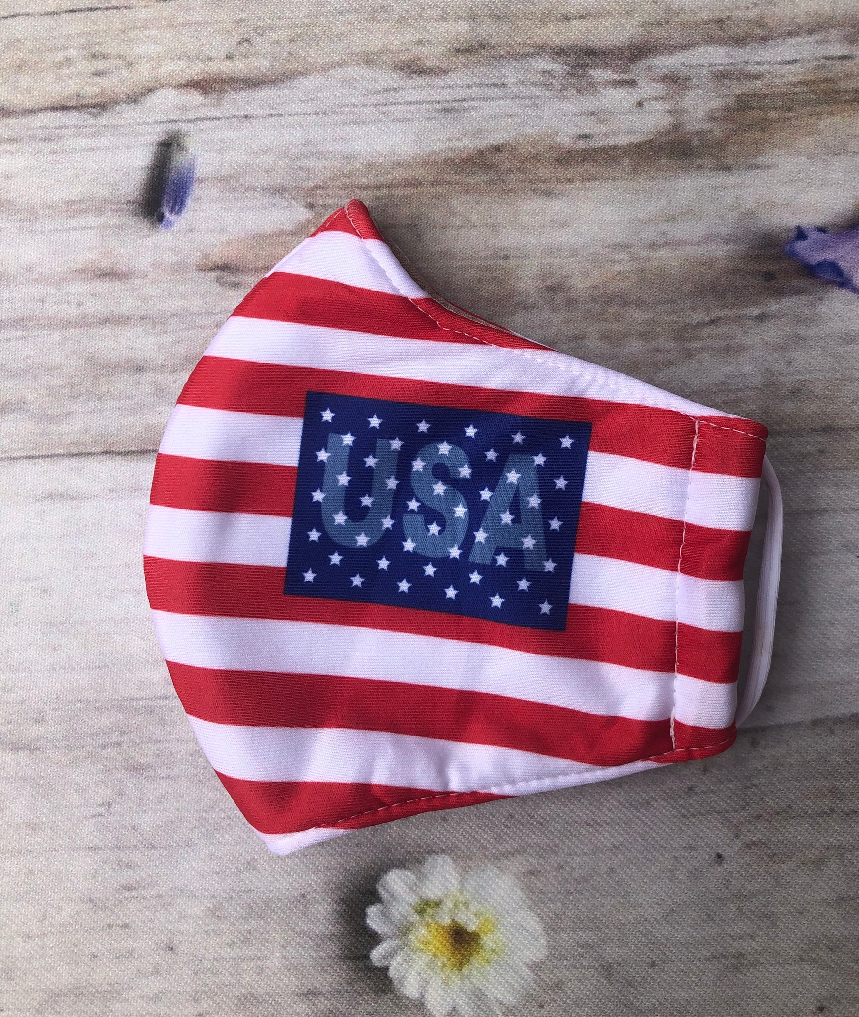 USA print on American flag mask for adult