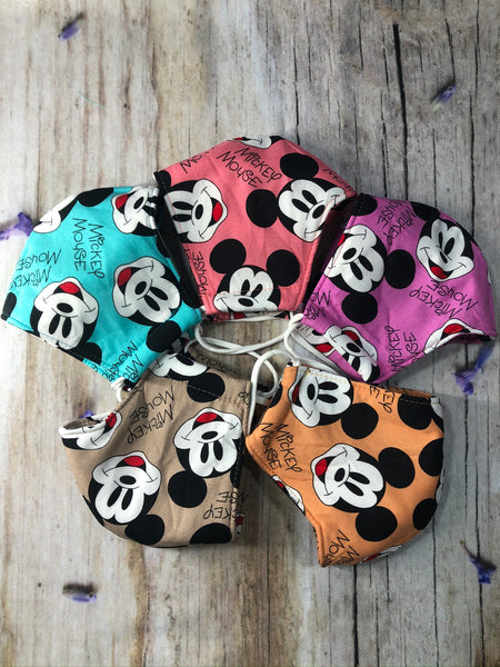 Mickey Mouse face masks for teen - small adult reversible
