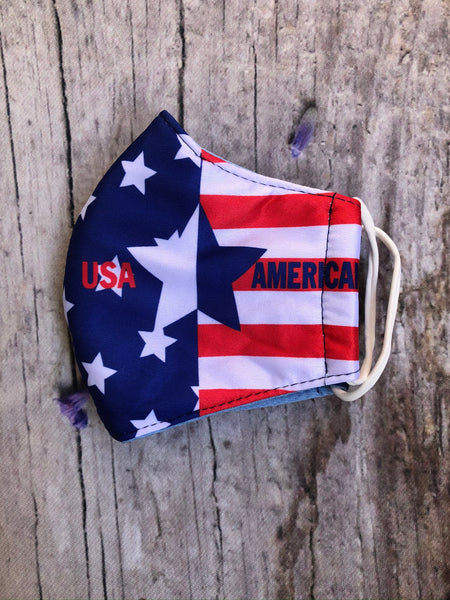 USA Eagle stars American flag mask for adult