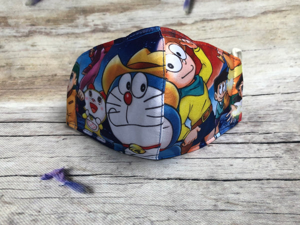 Big eye fish and Doreamon face mask for boy and girl 6-12 years old