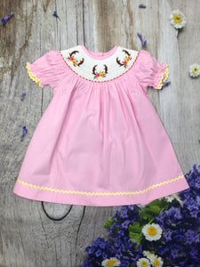 Antlers with flowers smocked dress