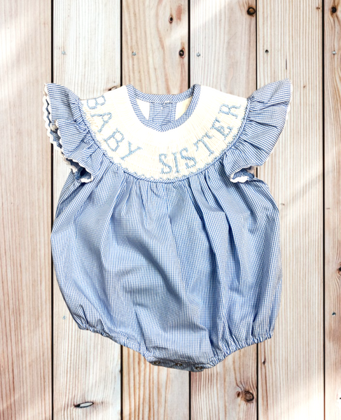 Baby sister smocked bubbles
