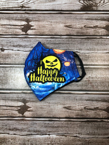 Blue Halloween face mask for teen & small adult