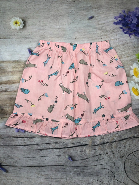 Girl shorts dogs and cats print