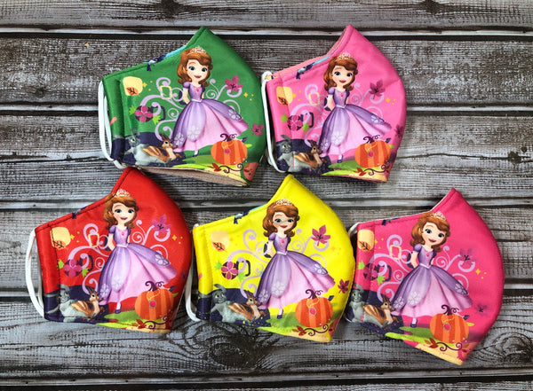 Sofia the first face masks for girls teen and small adult