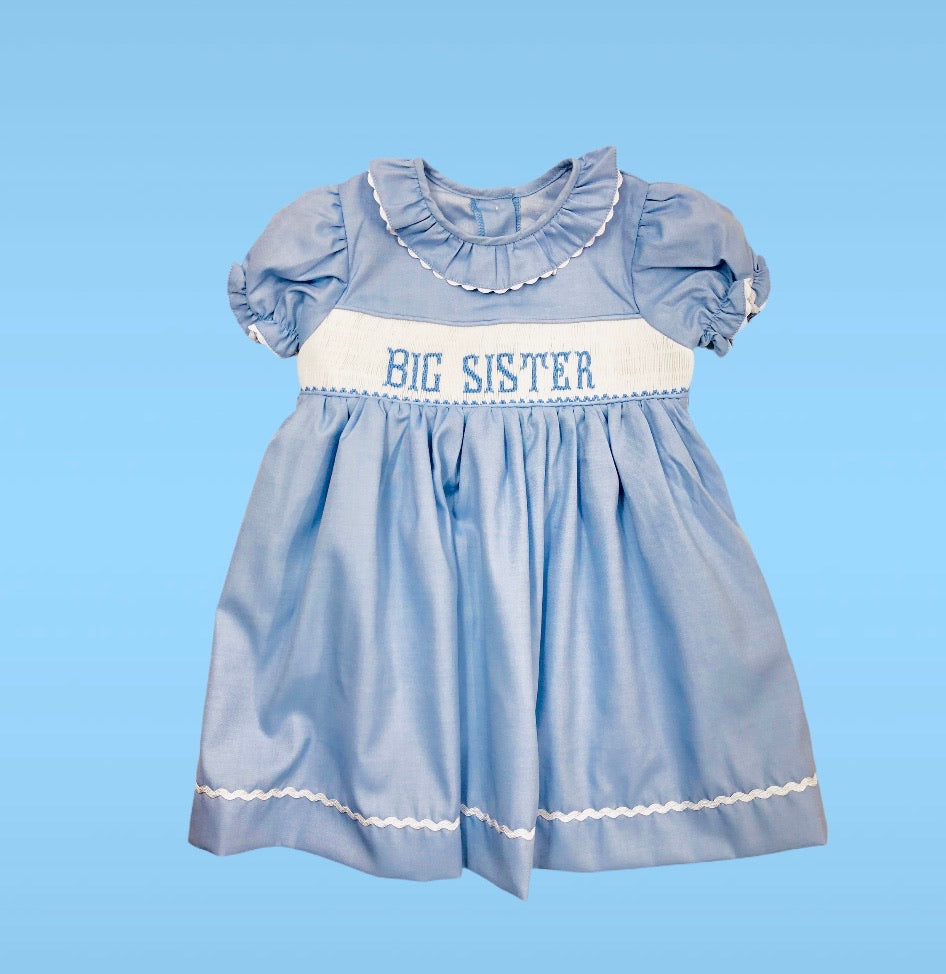 Big sister smocked dress