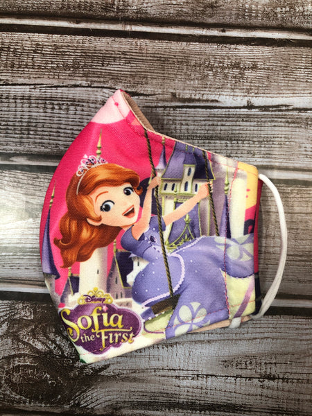 Sofia the first face masks for girls teen and small adult