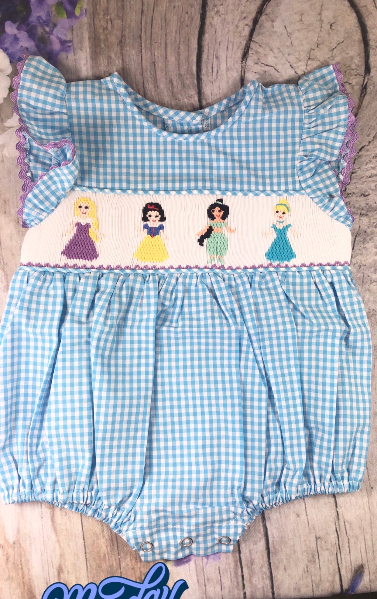 Disney princess smocked girl bubble